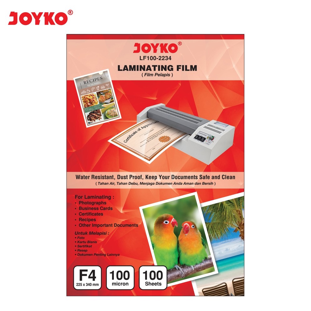 

Laminating Film Plastik Laminating Joyko LF12234 F4 ART J9A9