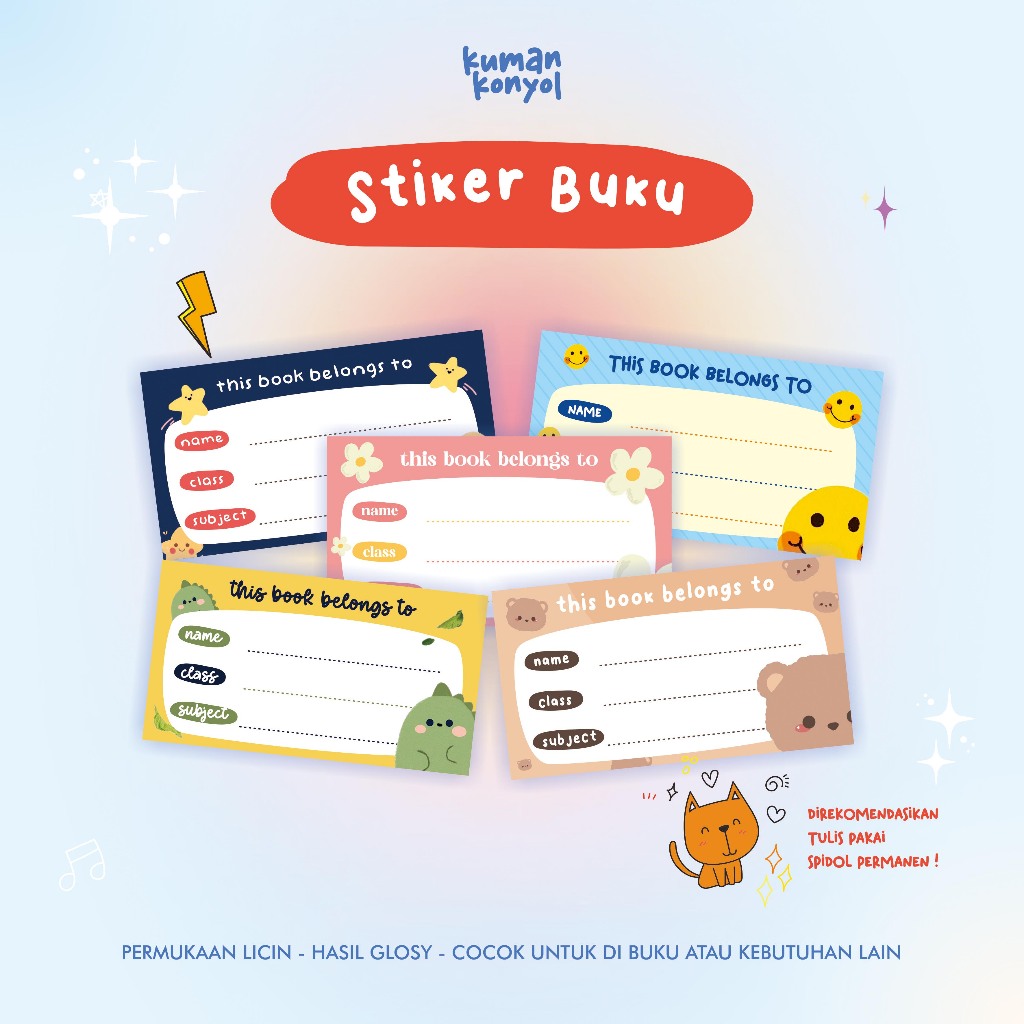 

[ ISI 5 ]STIKER NAMA ◼ STIKER BUKU PELAJARAN ◼ STIKER SEKOLAH ◼ LABEL NAMA BUKU SEKOLAH ◼ CUTE LABEL NAME ◼ STIKER NAMA LUCU
