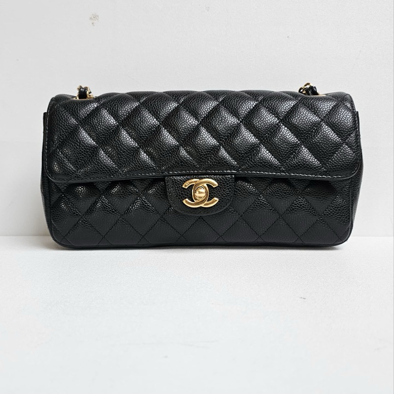 Chanel East West Black Caviar GHW Shoulder Bag