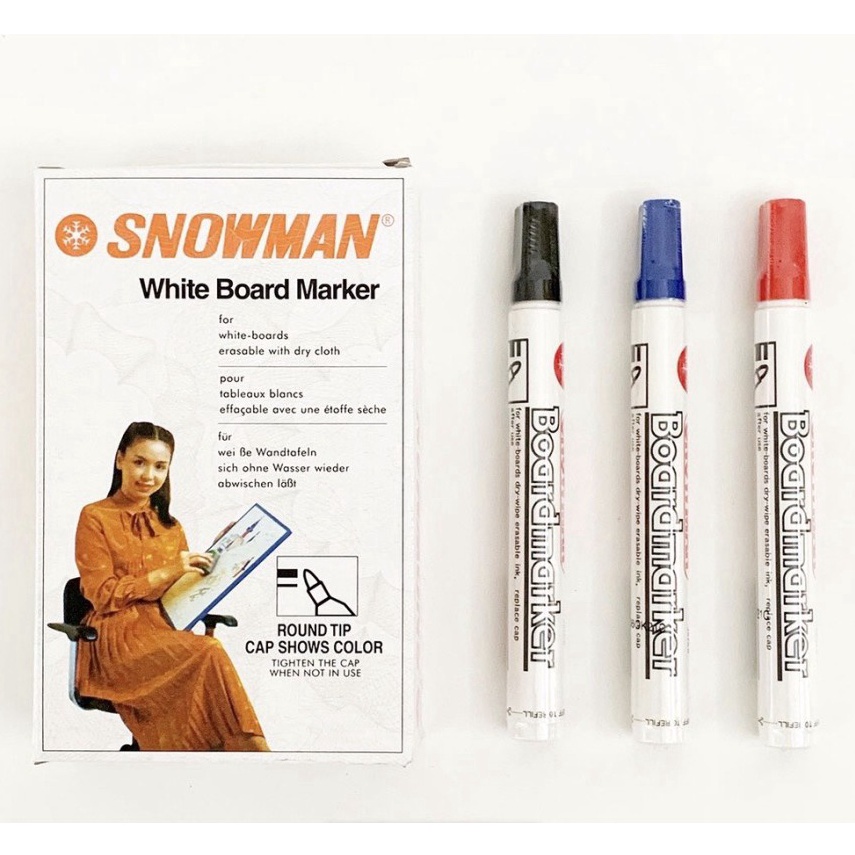 

KODE L93S LUSINAN 12PCS SPIDOL SNOWMAN WHITEBOARD MARKER BG12 BG12