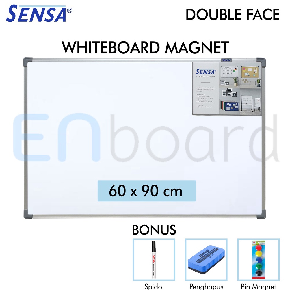 

KODE T53K Papan Tulis Whiteboard White Board Gantung Magnet Double Face Sensa 6 x 9 cm