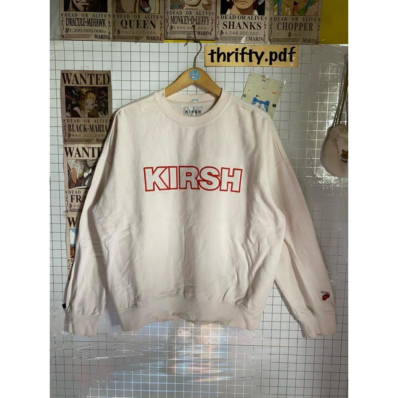 CREWNECK KIRSH BROKENWHITE SCND ORIGINAL MURAH / SWEATER KIRSH CHERRY CREAM COKLAT MUDA SCND ORIGINA