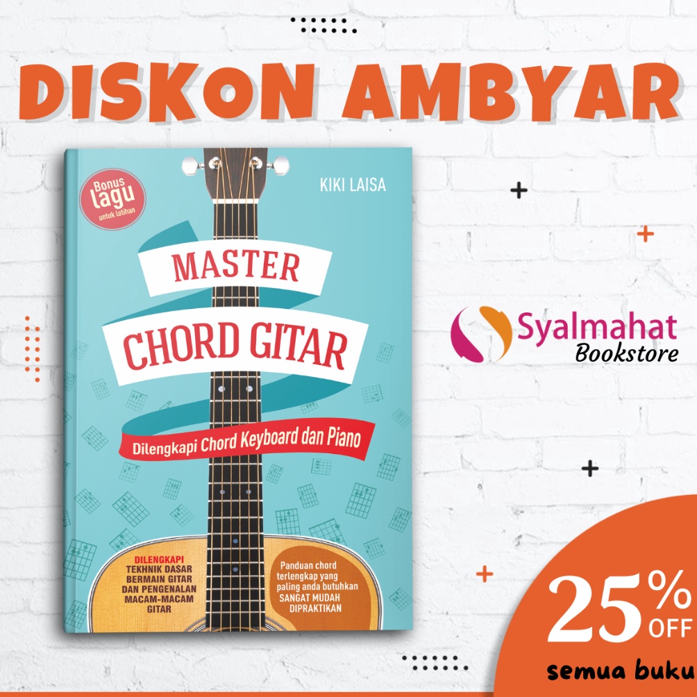 KODE R12R BUKU MUSIK KUNCI GITAR MASTER CHORD GITAR