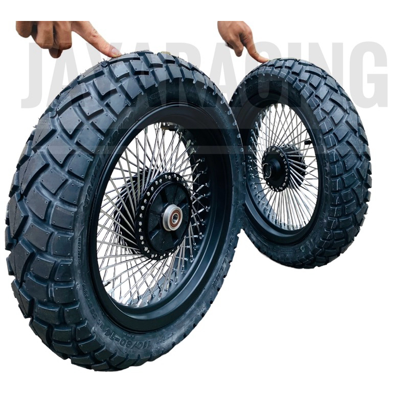 velg custom lebar 350 250 Kawasaki w175 W 175 plus ban tubles