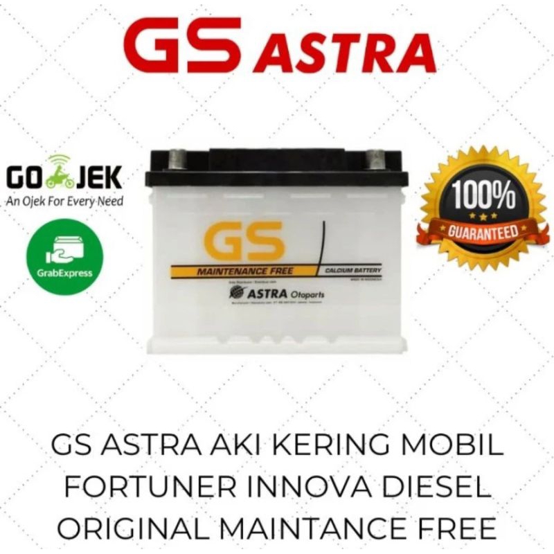 GS ASTRA ORIGINAL AKI KERING MOBIL INNOVA REBORN FORTUNER 65AH 370LN3