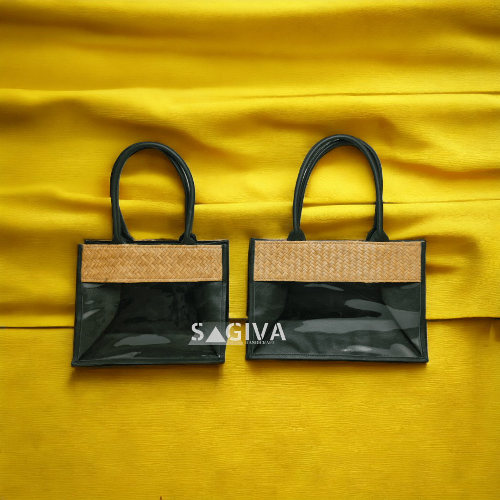 Tas Mika Transparan Hampers Toples Kombinasi Anyaman