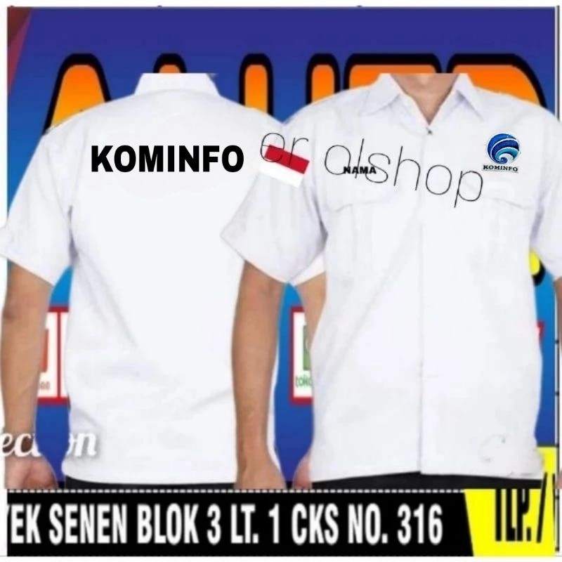 kemeja lengan pendek Kominfo kemeja Kominfo baju Kominfo seragam Kominfo Pdh Kominfo kemeja Kerja Ko