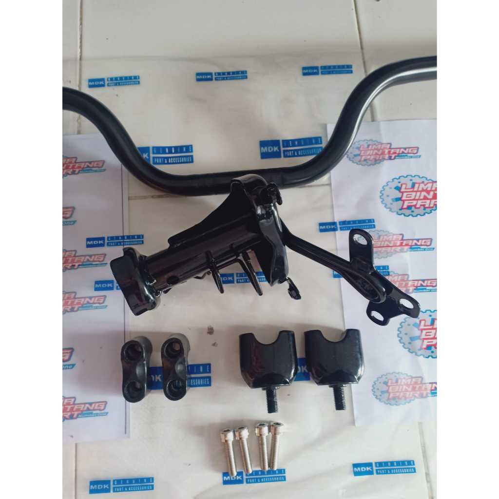 Dudukan stang beat street + raiser beat streat + kleman atas beat streat (bulat / kecil) + baut L (4