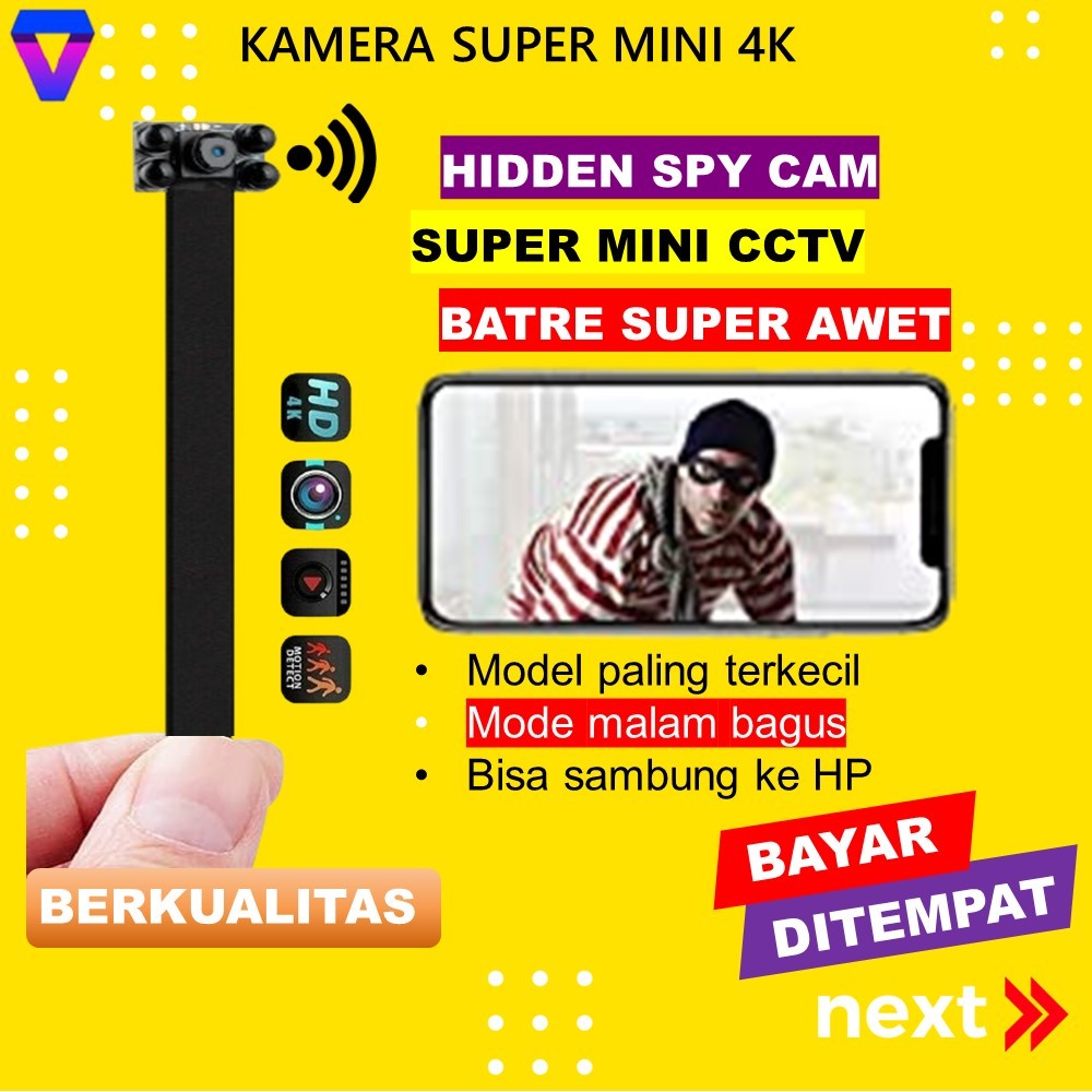 CCTV Mini Tersembunyi Tanpa Kabel Bentuk Penyamaran Paling Kecil Spy Cam Camera Pengintai Mini Hidde