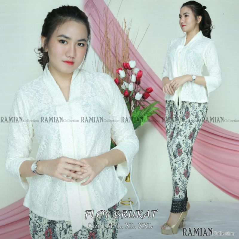 (COD)KEBAYA BORKAT/KEBAY FLOY BORKAT/KEBAYA PESTA/KEBAYA WISUDA/KEBAYA PENDEK