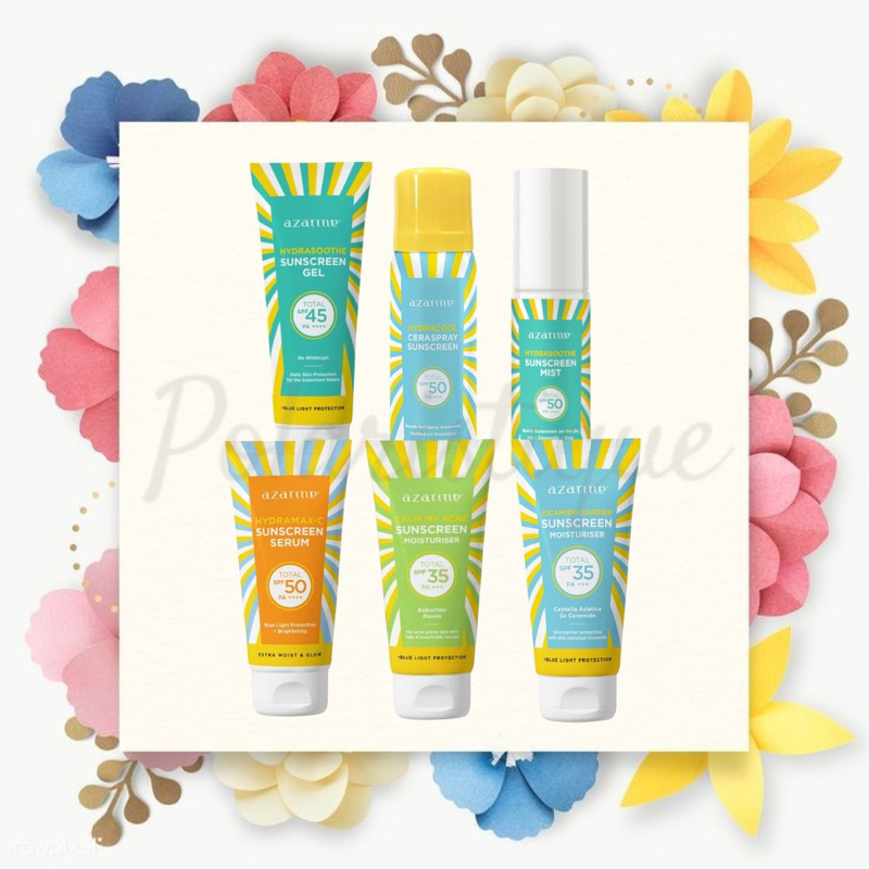 Azarine Hydrasoothe Sunscreen Gel SS SPF45 PA++++ 50ml / 50 ML Sunscreen Mist Semprot Spray 60ml | H