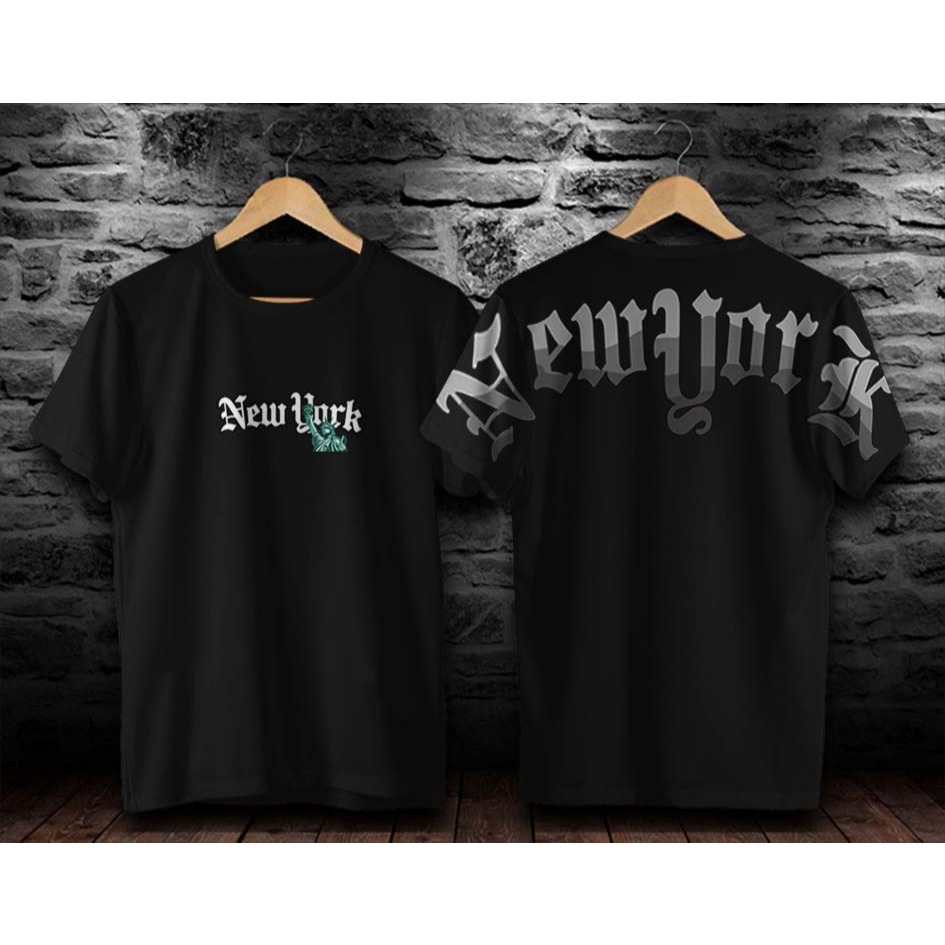 KAOS DISTRO NEW YORK HITAM/KAOS BERGAMBAR/OUTFIT COWO KEREN/KAOS KEKINIAN/KAOS BISA BAYAR DI TEMPAT