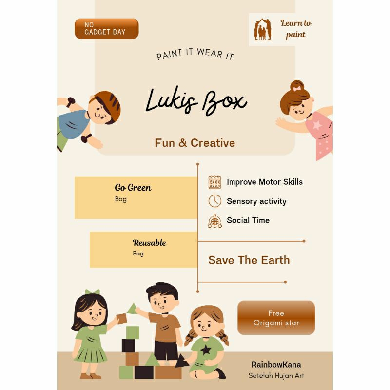 

goodie bag ultah kado anak party gift box DIY lukis tas blacu bag painting hampers tas belanja