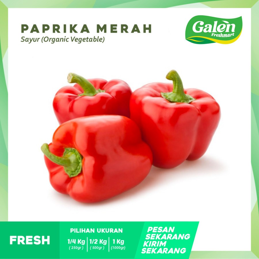 

Paprika Merah Segar ( 250gr | 500gr | 1kg )