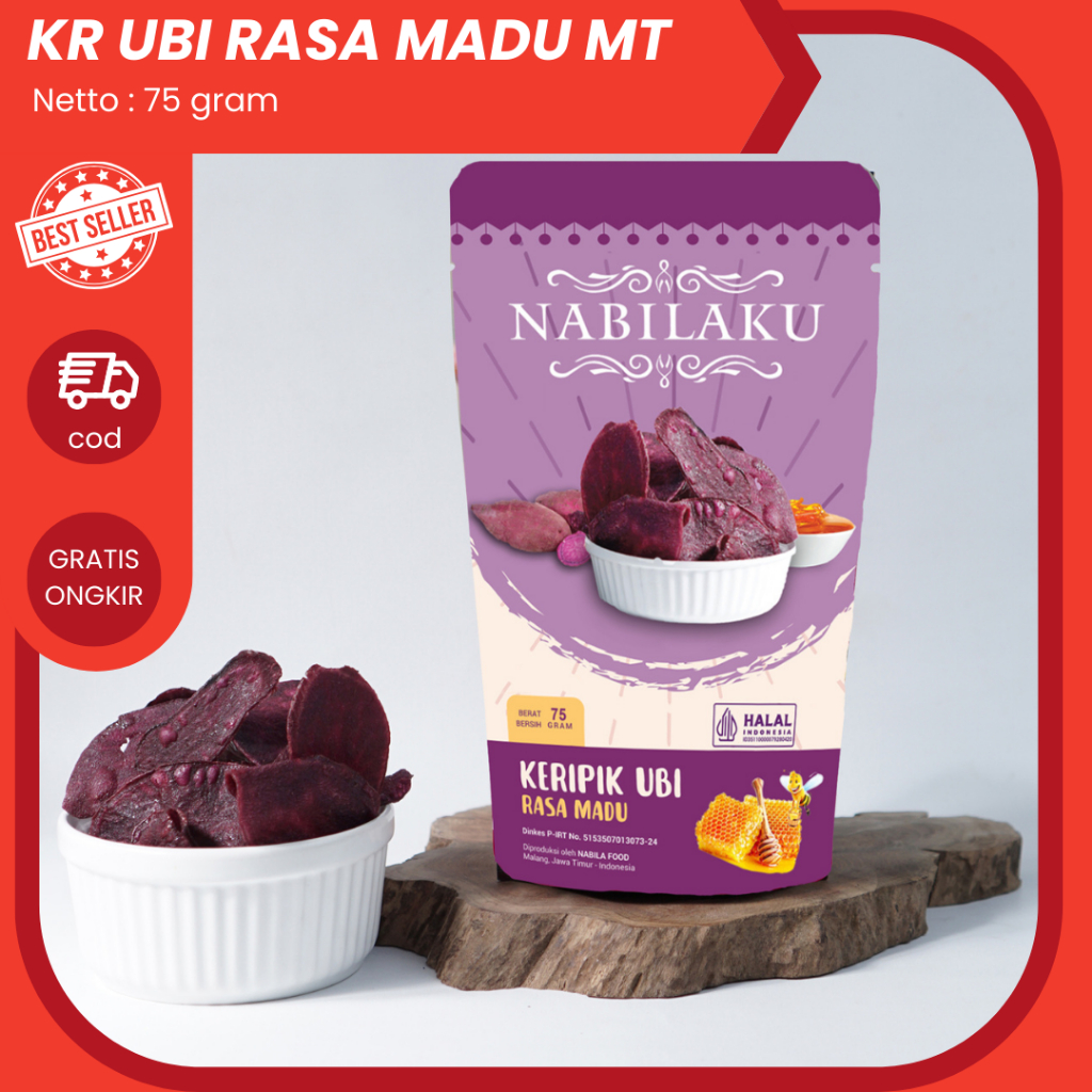 

NABILAKU Snack Keripik Ubi Ungu RASA MADU Kemasan MT Khas Malang