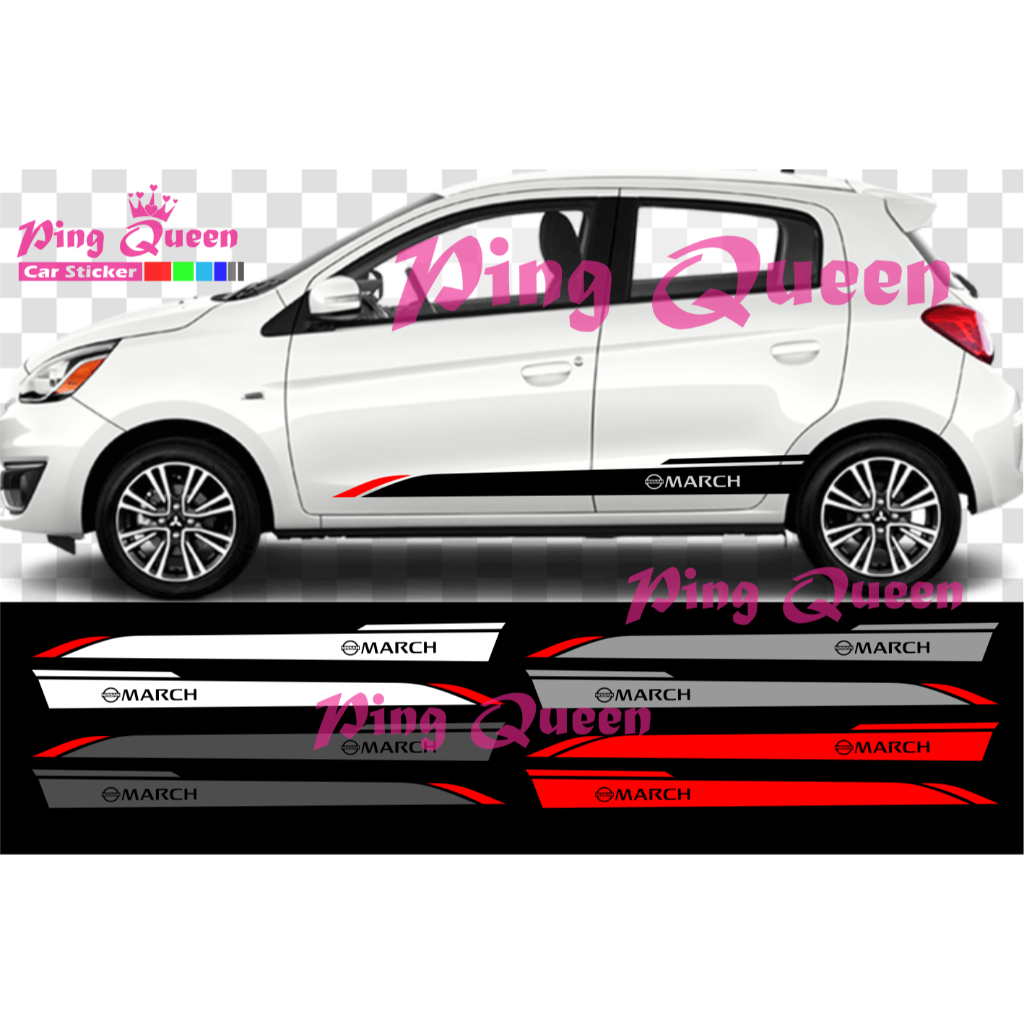CUTTING STICKER MOBIL MARCH STICKER LIST MOBIL NISSAN MARCH