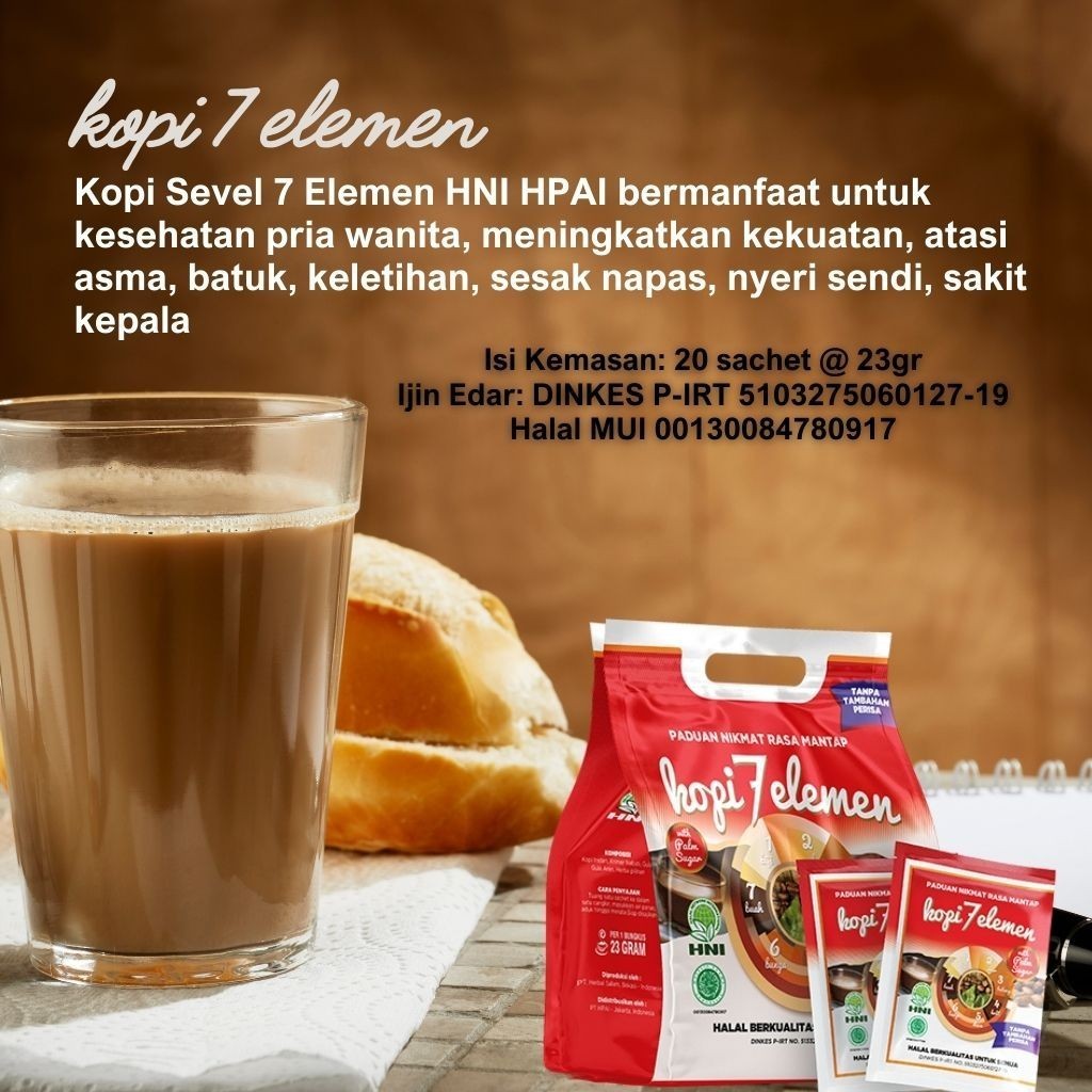 KOPI 7 ELEMEN HNI - SEVEL - KOPI HERBAL untuk stamina murah