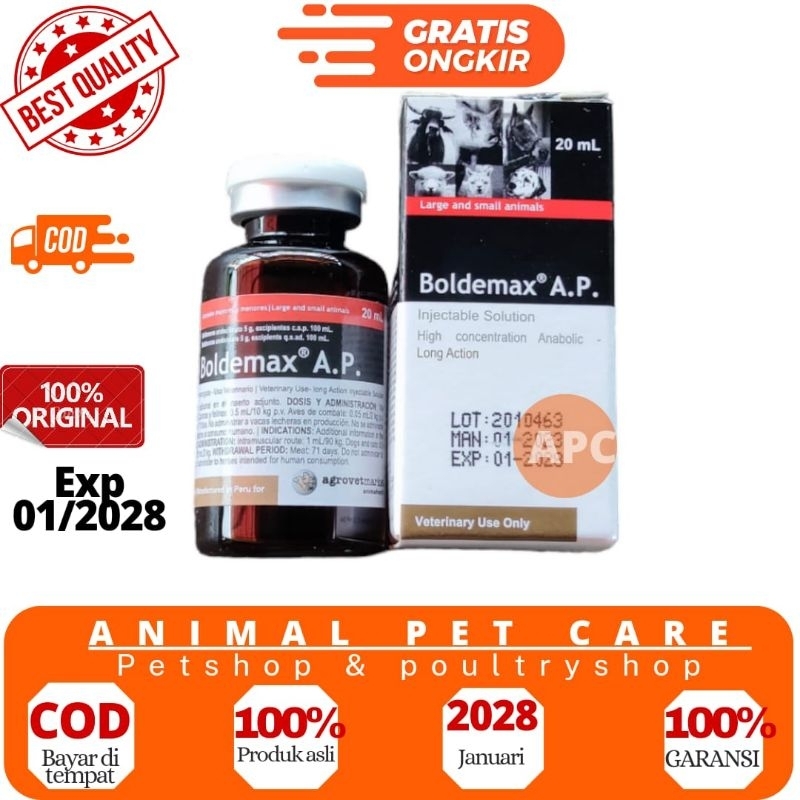 BOLDEMAX AP 20 ml - Obat Penggemukan Hewan Ternak