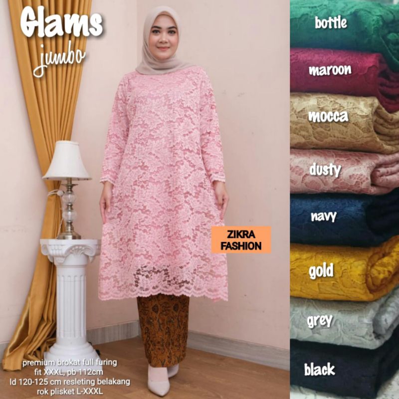 GLAMS TUNIK BROKAT JUMBO