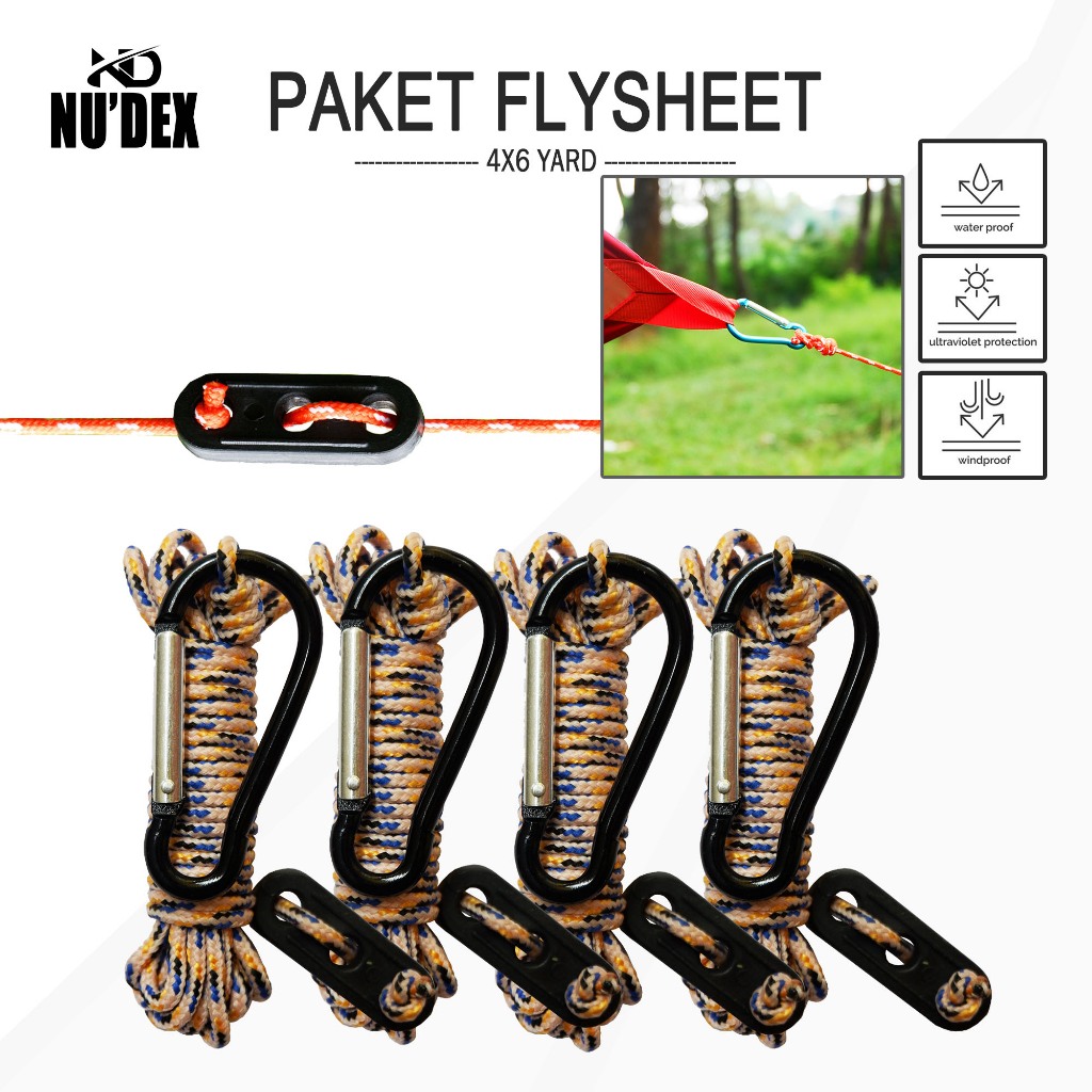 RB paketan flysheet 4x6 incude tiang pasak tali paket lengkap flysheet waterproof