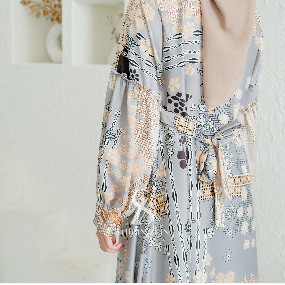 ShirinZein - Gamis Khansa Bahan Sliky Size S - 3XL Kondangan Pesta Simple Mewah Elegan Terbaru 2024-8