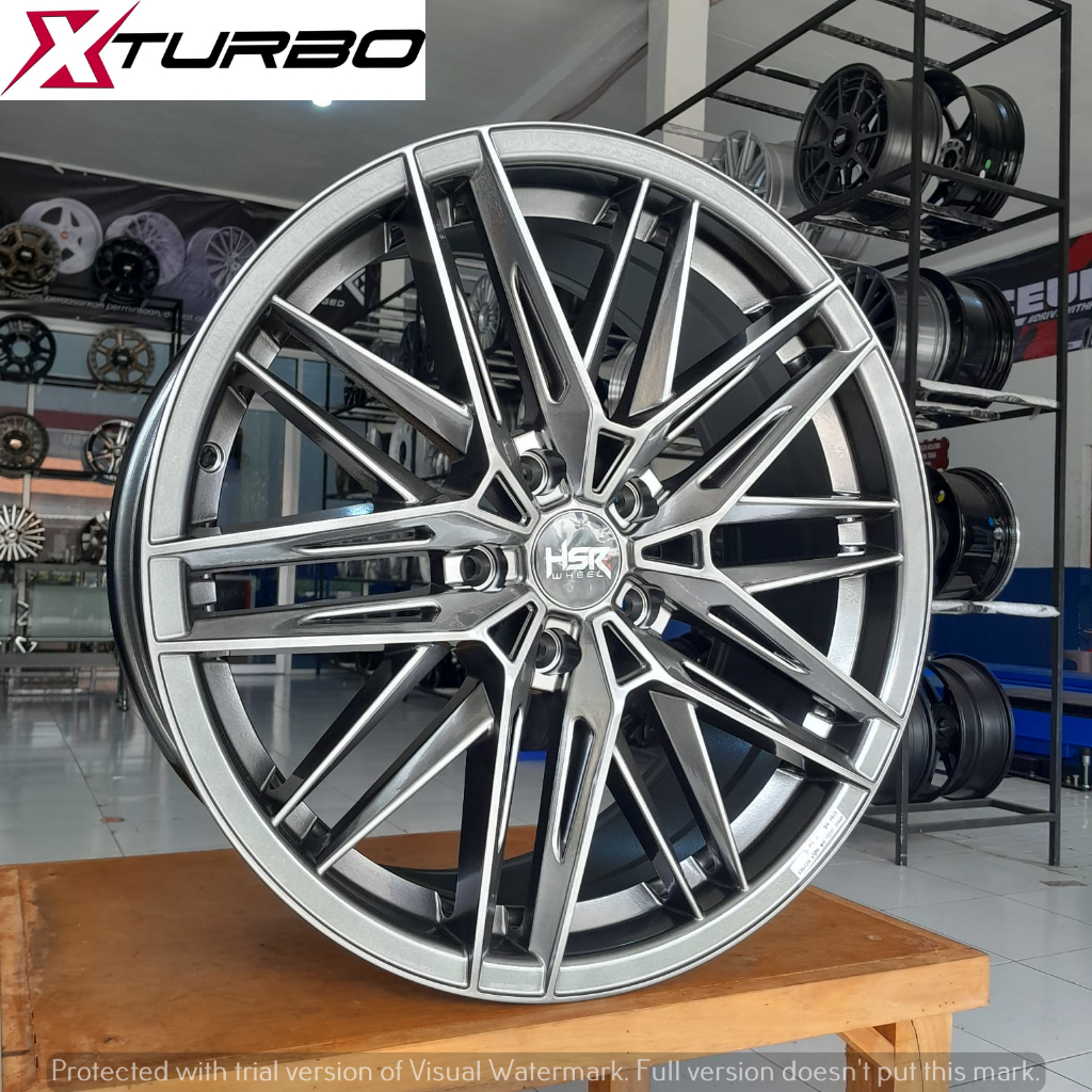 VELG RACING HSR UNTER HYOER BLACK RING 18 HOLE 5X114,3 COCOK UNTUK MOBIL XPANDER CIVIC MAZDACX3 ALMA
