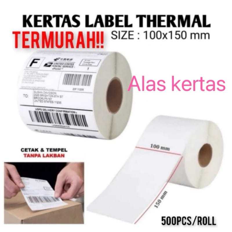 

Kertas Label Pengiriman 500 pcs ukuran 100*150 / Label Barcode / kertas thermal