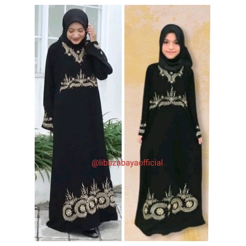 COUPLE IBU DAN ANAK Ramadhan Store Abaya Arab Saudi Hitam Couple Ibu Dan Anak Anak Bordir Turki Hawa