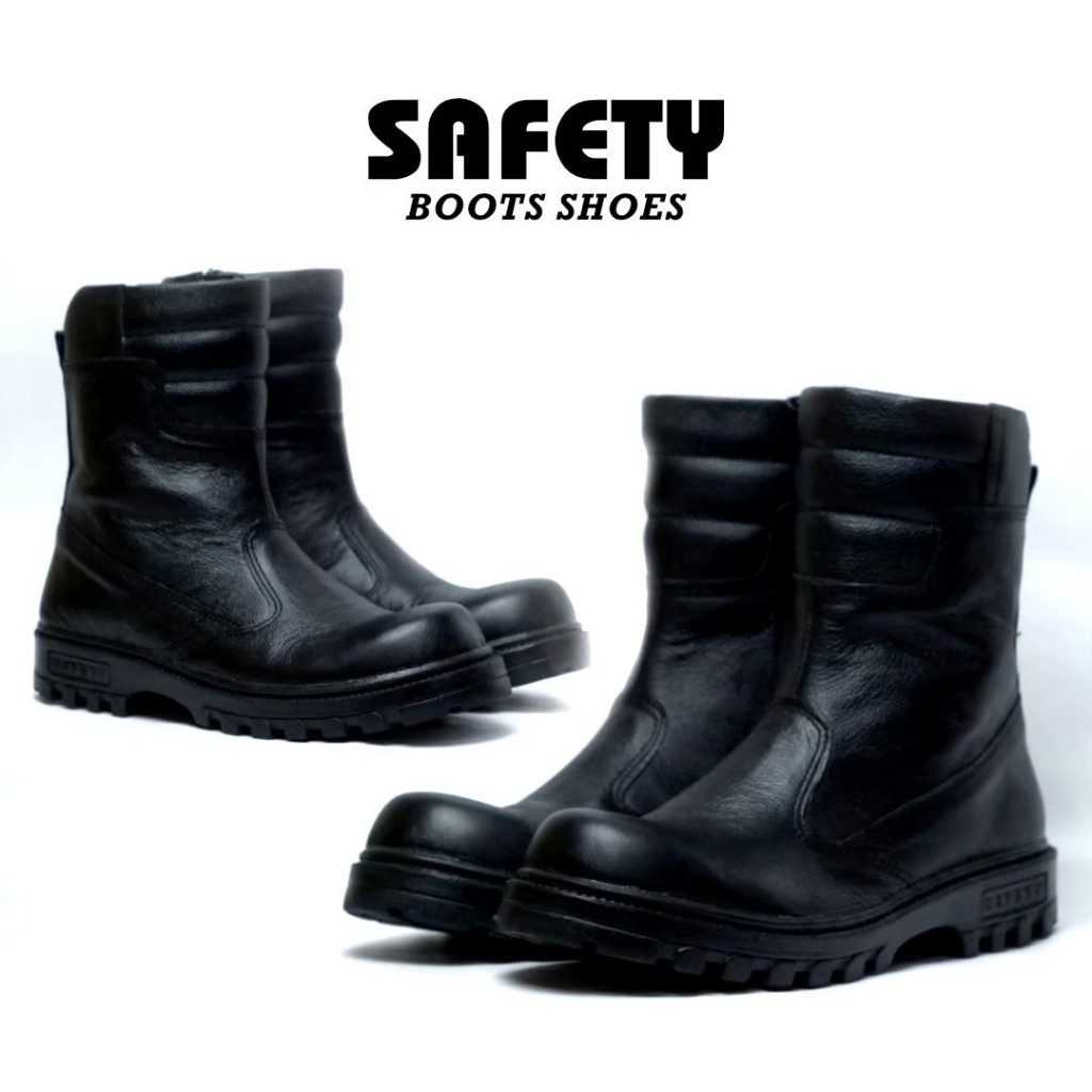 Sepatu PDL PDH Hitam Boots Safety Kickers Pria Boot POLRI TNI Satpam Satpol PP Touring tracking GM01
