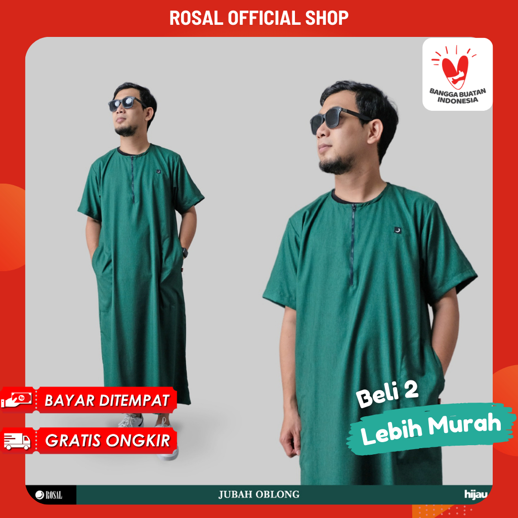 Jubah Gamis Pria Oblong Premium Katun Madinah Rosal