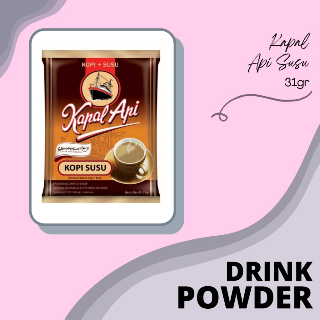 

DRINK POWDER | BUBUK MINUMAN | SERBUK MINUMAN | KAPAL API KOPI SUSU | KAPAL API SUSU 31GR