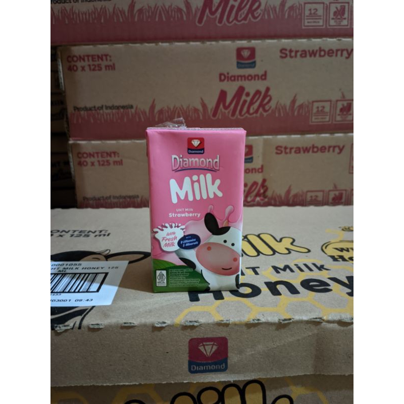 

susu uht diamond 125ml rasa strawberry