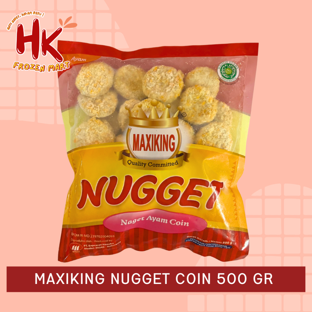 

Maxiking Chicken Nugget Coin 500gr | naget ayam bentuk s salam jofrans garing HK Frozen Mart