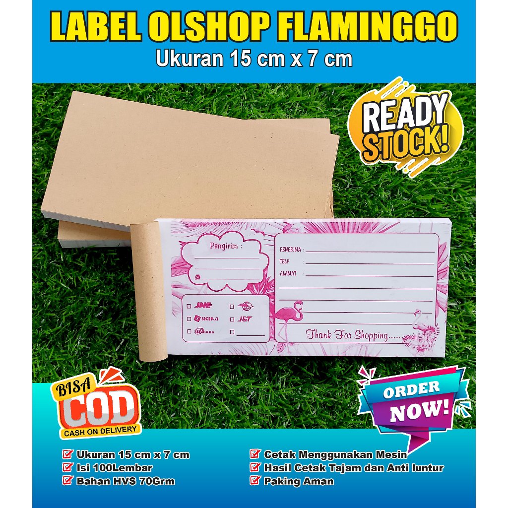 

LABEL PENGIRIMAN ISI 100 MOTIF FLAMINGGO