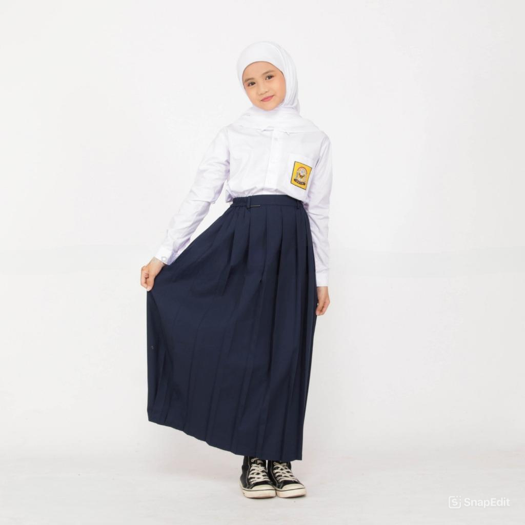 ROK SERAGAM SEKOLAH REMPEL SMP  PANJANG WARNA BIRU DONGKER, COKLAT , HITAM SMP MTS