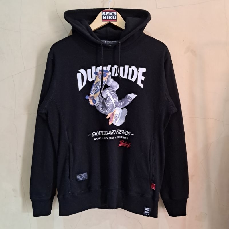 Hoodie B ONE SOUL Duck Dude Skateboard bahan babyteri reverse weave