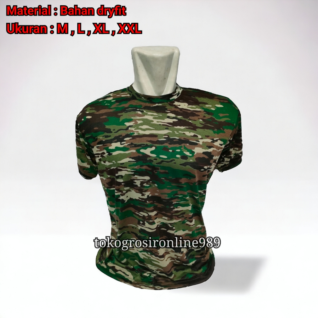 Kaos loreng TNI-AD terbaru bahan jersey dryfit