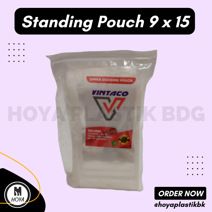 STANDING POUCH ZIPLOCK 9X15 BENING / STANDING POUCH KEMASAN SNACK 9X15 BENING