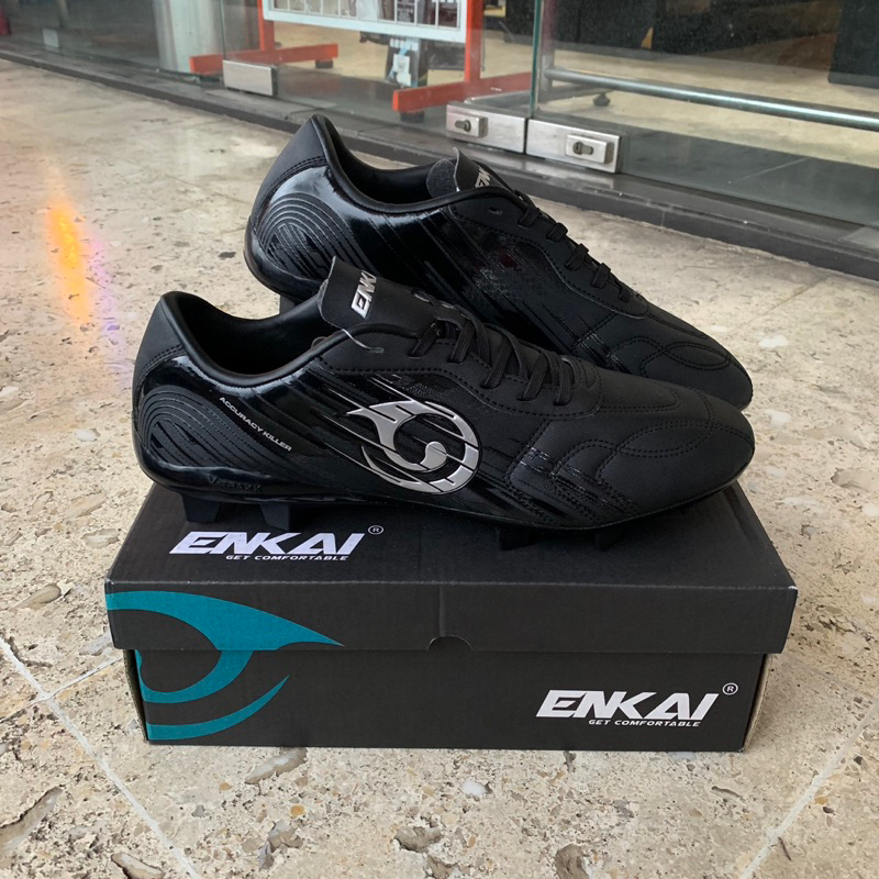 Enkai Sepatu Bola Accuracy Killer Black/Silver - Soccer