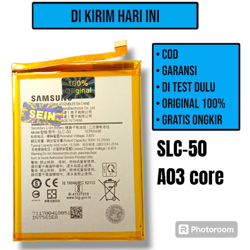 baterai Samsung tanam SLC-50 SLC50 A03-core a03core ORIGINAL BATERAI