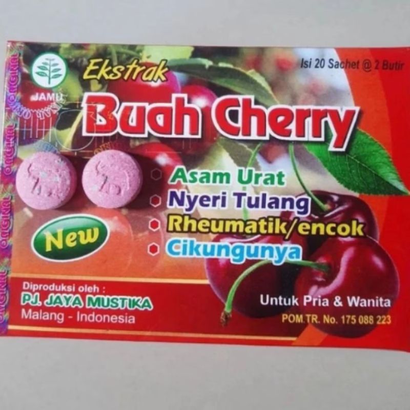

Buah Cherry Tablet // mengobati:asm urat,nyeri tulang,rehumatik,encok