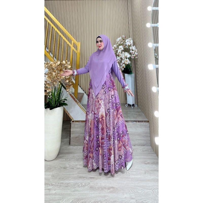 Feliza Series Gamis Syari Ceruty Baby Doll Premium Busui Friendly|GAMIS MOTIF MEWAH BUSUI FRIENDLY A