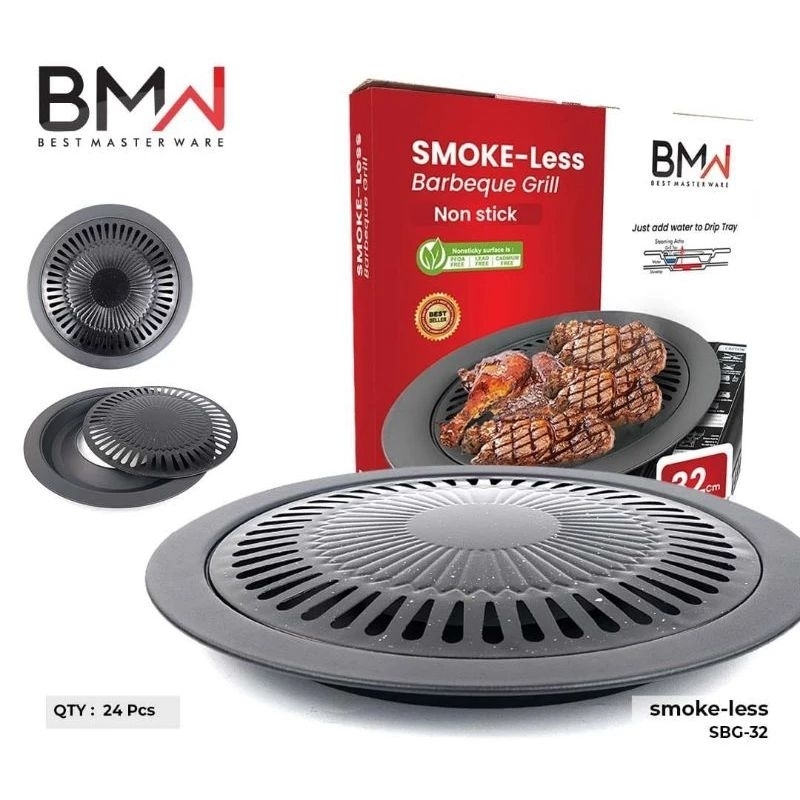 BMW Smokeless BBQ Grill Pan / BMW Ultra Grill Alat Panggang / Panggangan Portable Serbaguna / BBQ gr
