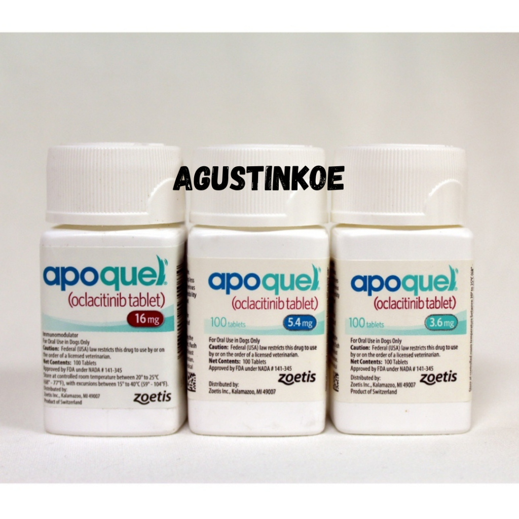 Apoquel Obat anti gatal tablet 3,6mg / 5,4mg / 16mg Obat  Anti Gatal & Alergi Anjing (10 Tablet)