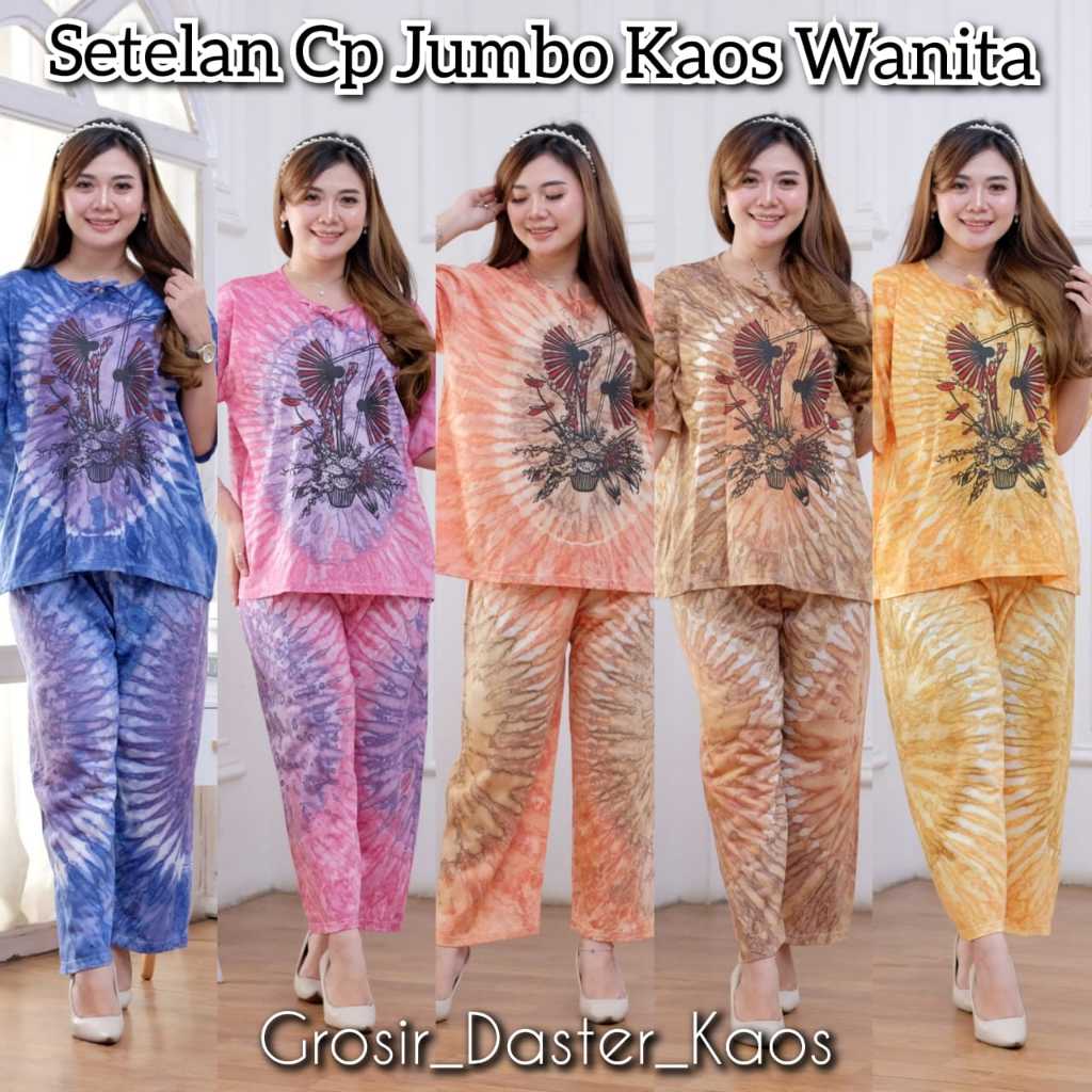 SETELAN CP JUMBO KAOS BAHAN KAOS NYAMAN PAKAI MOTIF ABSTRAK TERJANGKAU MURAH