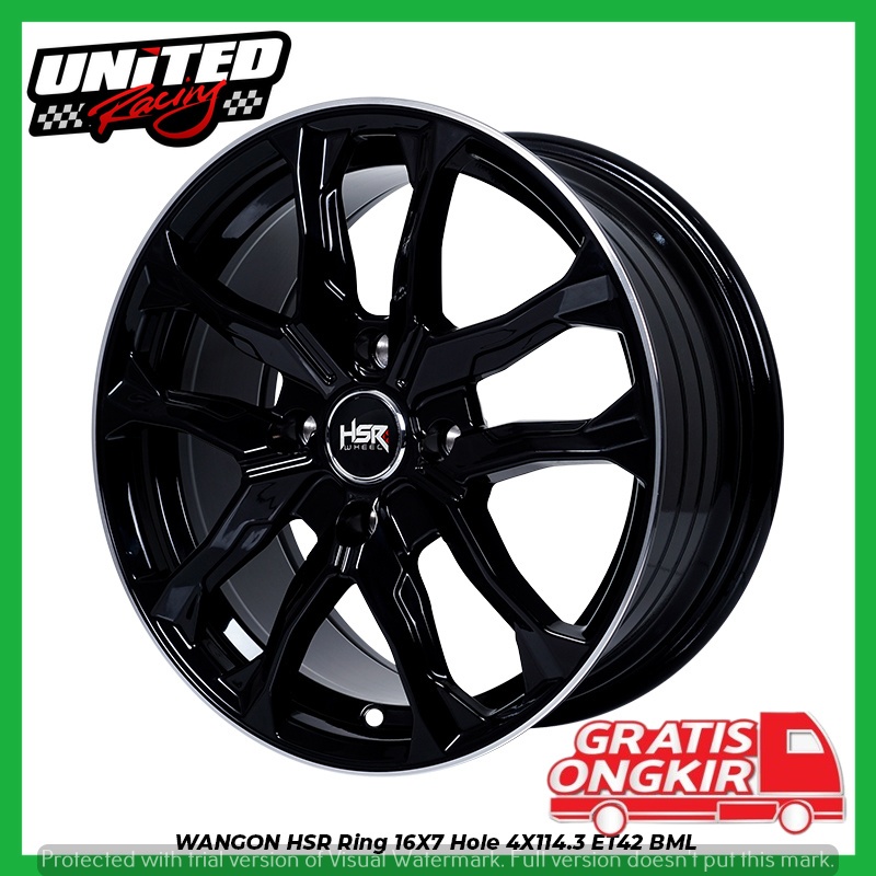 PELEK RING 16 RACING MOBIL AVANZA XENIA GRAND LIVINA LATIO R16 HSR WANGON VELG BINTANG BLACK