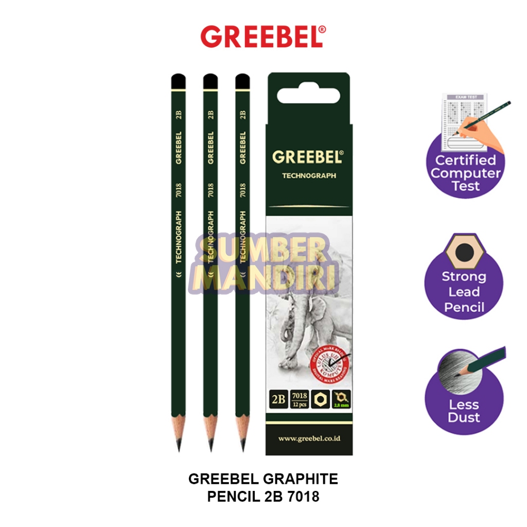 

Pensil Pencil Greebel 7018 Technograph 2B Graphite [12 PCS]