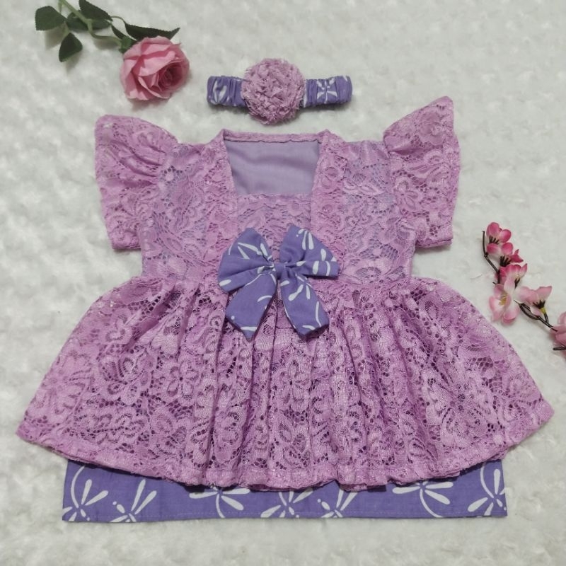 KEBAYA BAYI / KEBAYA ANAK PEREMPUAN / SETELAN KEBAYA ANAK UNGU LILAC