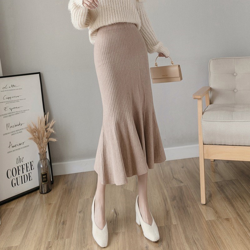 AJW Rok Duyung Plisket Lidi Span Knit Premium ZAE | Rok Span Rajut Mermaid Plisket Lidi | Rok Pliske