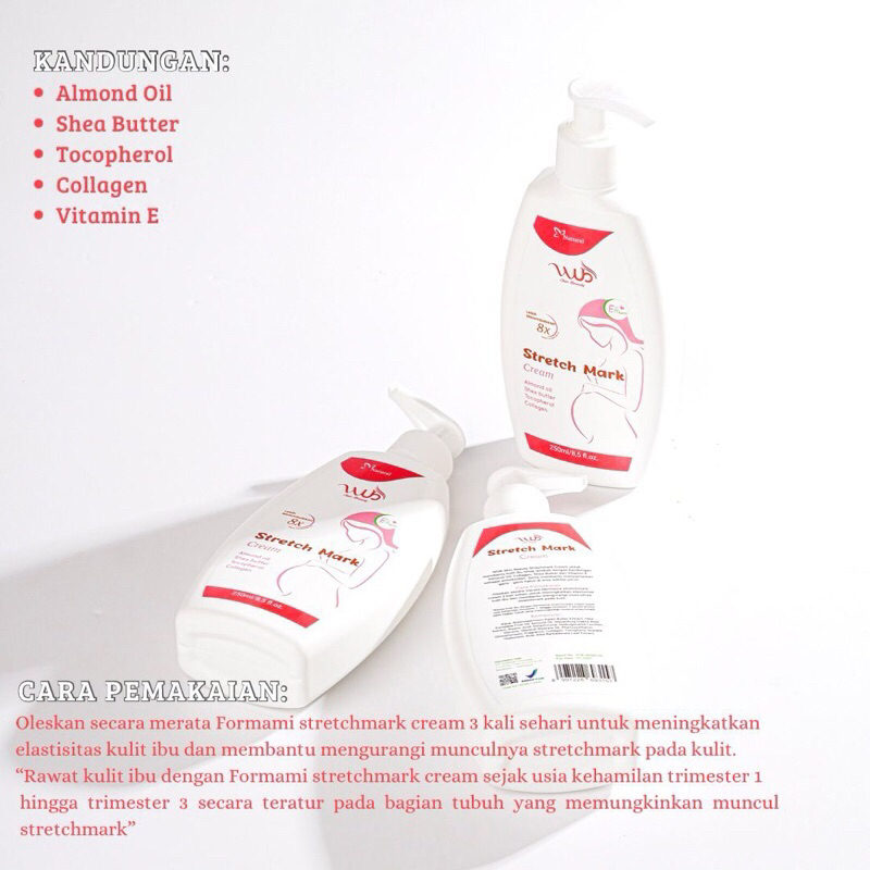 WUB Skin Beauty Formami Strecth Mark Cream & Body Lotion Whitening Collagen & Licorice